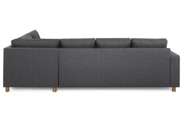 Crazy 4-seters Høyrevendt L-formet Sjeselongsofa i Stoff - Mørk grå - Møbler - Sofaer - Sofaer med sjeselong - 3 seters sofa med divan