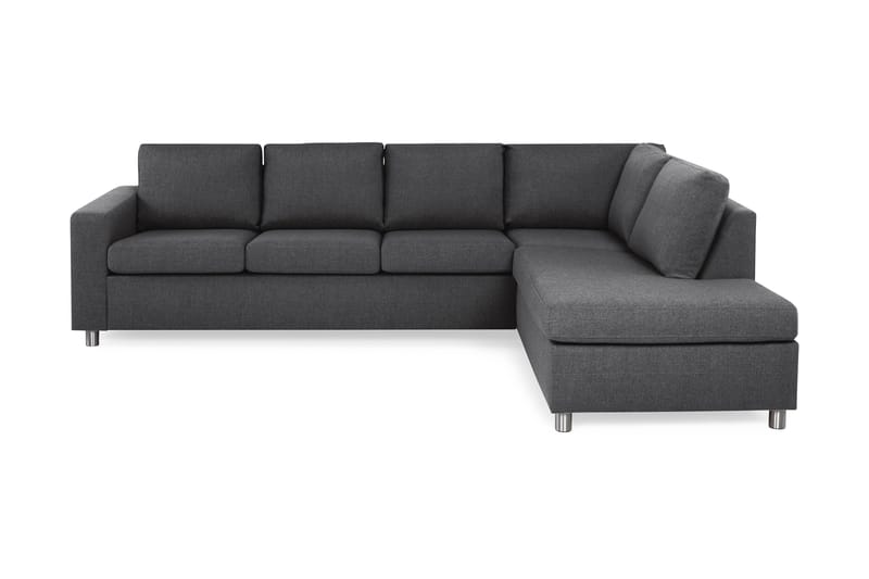 Crazy 4-seters Høyrevendt L-formet Sjeselongsofa i Stoff - Mørk grå - Møbler - Sofaer - Sofaer med sjeselong - 3 seters sofa med divan