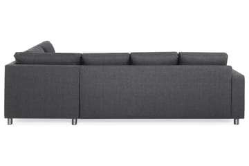 Crazy 4-seters Høyrevendt L-formet Sjeselongsofa i Stoff - Mørk grå - Møbler - Sofaer - Sofaer med sjeselong - 3 seters sofa med divan
