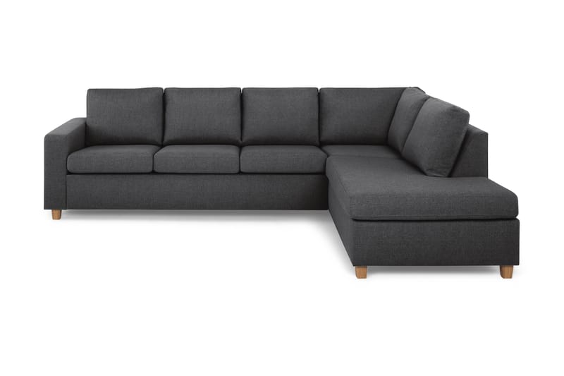 Crazy 4-seters Høyrevendt L-formet Sjeselongsofa i Stoff - Mørk grå - Møbler - Sofaer - Sofaer med sjeselong - 3 seters sofa med divan