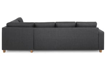 Crazy 4-seters Høyrevendt L-formet Sjeselongsofa i Stoff - Mørk grå - Møbler - Sofaer - Sofaer med sjeselong - 3 seters sofa med divan