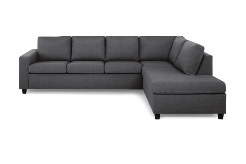 Crazy 4-seters Høyrevendt L-formet Sjeselongsofa i Stoff - Mørk grå - Møbler - Sofaer - Sofaer med sjeselong - 3 seters sofa med divan