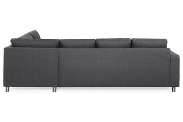 Crazy 4-seters Høyrevendt L-formet Sjeselongsofa i Stoff - Mørk grå - Møbler - Sofaer - Sofaer med sjeselong - 3 seters sofa med divan