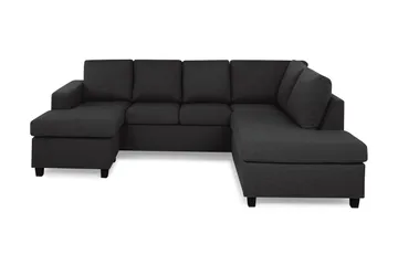Crazy 4-seters Høyrevendt U-formet Large Sofa med Divan og Sjeselong i Stoff