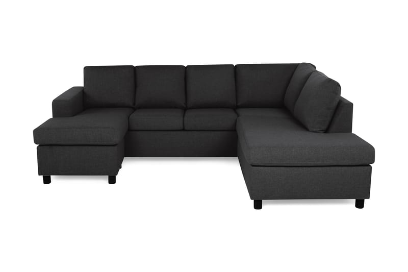 Crazy 4-seters Høyrevendt U-formet Large Sofa med Divan og Sjeselong i Stoff - Antrasitt - Møbler - Sofaer - Sofaer med sjeselong - 3 seters sofa med divan