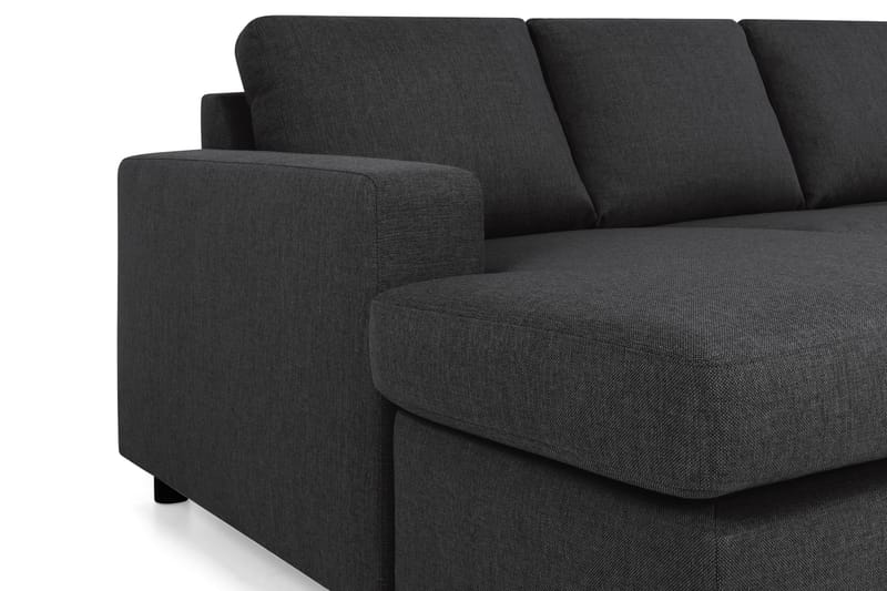 Crazy 4-seters Høyrevendt U-formet Large Sofa med Divan og Sjeselong i Stoff - Antrasitt - Møbler - Sofaer - Sofaer med sjeselong - 3 seters sofa med divan
