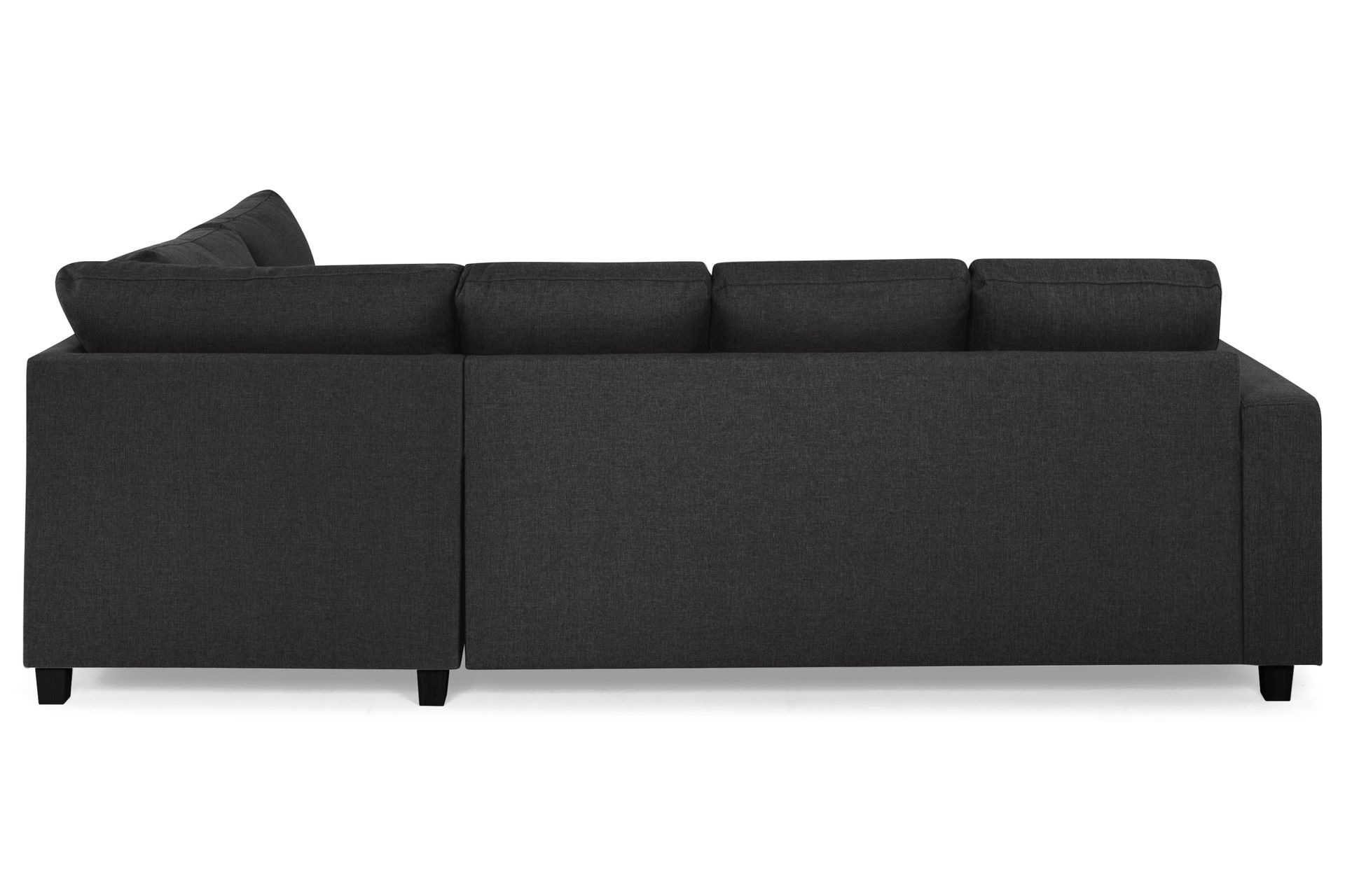 Crazy 4-seters Høyrevendt U-formet Large Sofa med Divan og Sjeselong i Stoff - Antrasitt - Møbler - Sofaer - Sofaer med sjeselong - 3 seters sofa med divan