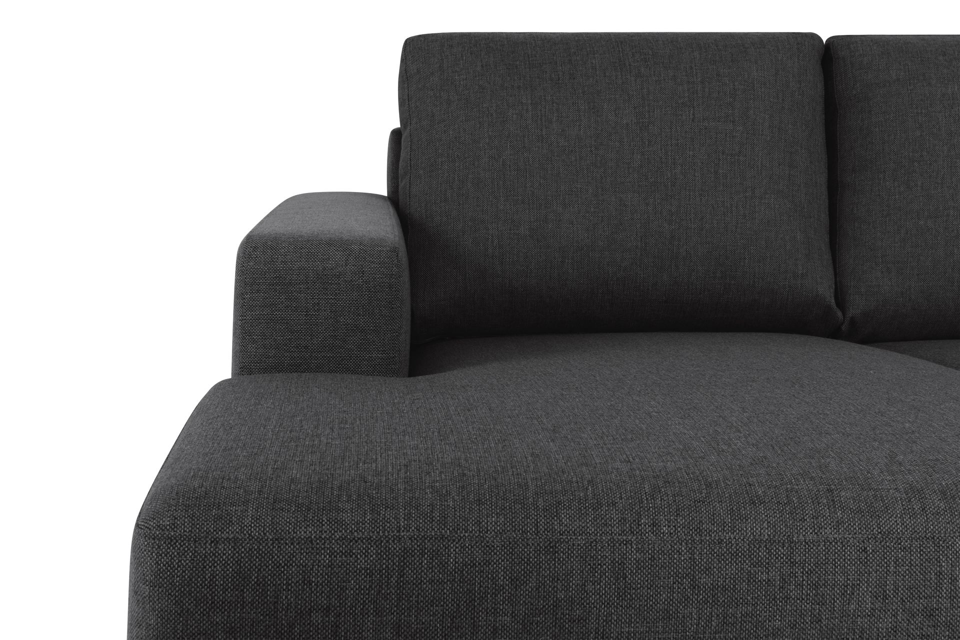 Crazy 4-seters Høyrevendt U-formet Large Sofa med Divan og Sjeselong i Stoff - Antrasitt - Møbler - Sofaer - Sofaer med sjeselong - 3 seters sofa med divan