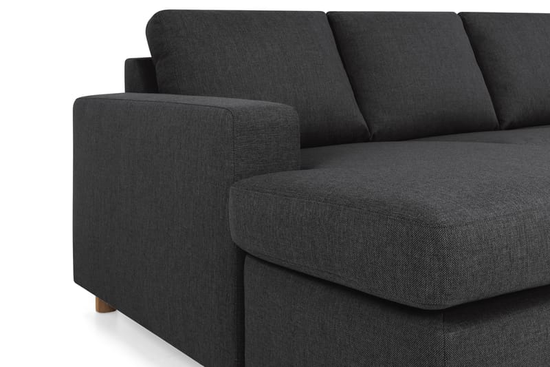 Crazy 4-seters Høyrevendt U-formet Large Sofa med Divan og Sjeselong i Stoff - Antrasitt - Møbler - Sofaer - Sofaer med sjeselong - 3 seters sofa med divan