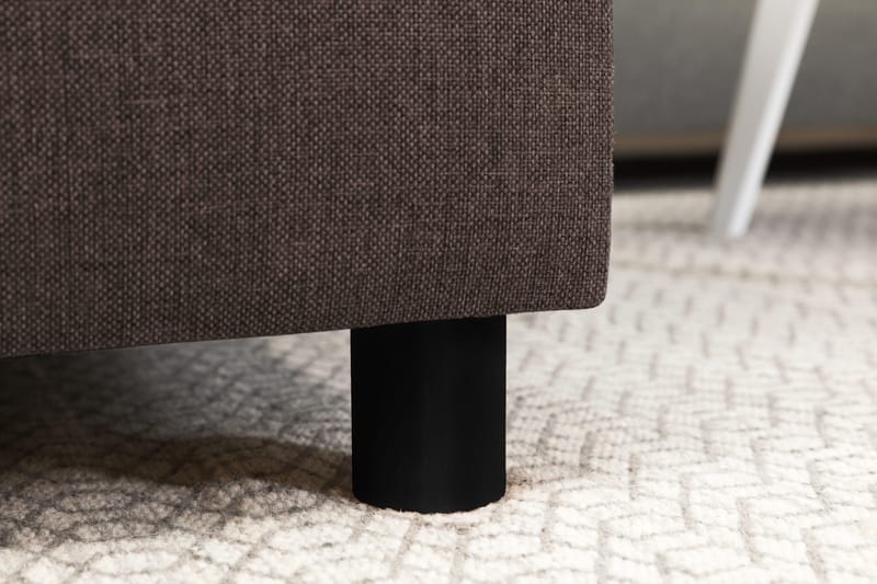 Crazy 4-seters Høyrevendt U-formet Small Sofa med Divan og Sjeselong i Stoff - Brun - Møbler - Sofaer - Sofaer med sjeselong - 3 seters sofa med divan