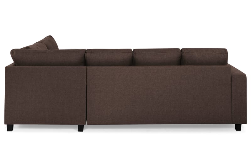 Crazy 4-seters Høyrevendt U-formet Small Sofa med Divan og Sjeselong i Stoff - Brun - Møbler - Sofaer - Sofaer med sjeselong - 3 seters sofa med divan