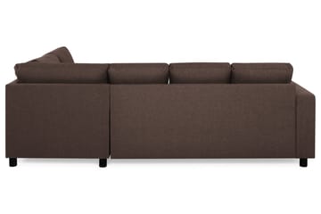Crazy 4-seters Høyrevendt U-formet Small Sofa med Divan og Sjeselong i Stoff - Brun - Møbler - Sofaer - Sofaer med sjeselong - 3 seters sofa med divan
