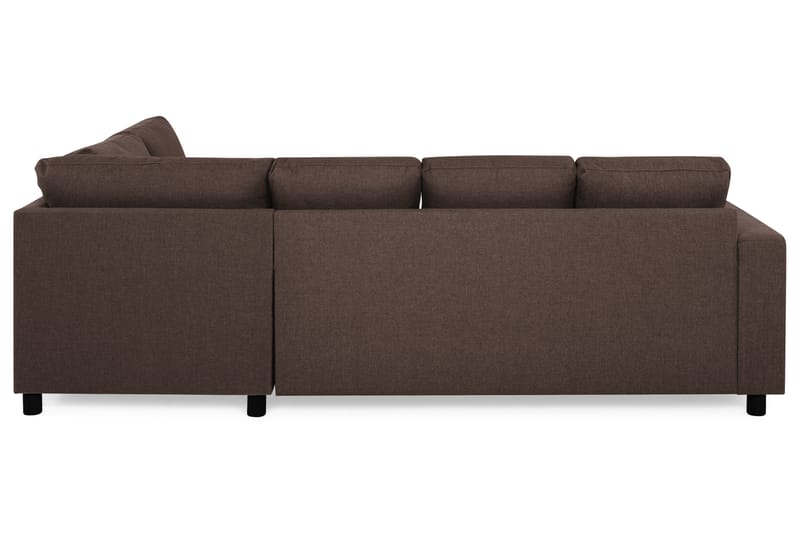 Crazy 4-seters Høyrevendt U-formet Small Sofa med Divan og Sjeselong i Stoff - Brun - Møbler - Sofaer - Sofaer med sjeselong - 3 seters sofa med divan