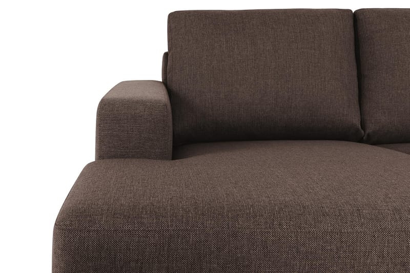 Crazy 4-seters Høyrevendt U-formet Small Sofa med Divan og Sjeselong i Stoff - Brun - Møbler - Sofaer - Sofaer med sjeselong - 3 seters sofa med divan
