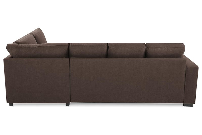 Crazy 4-seters Høyrevendt U-formet Small Sofa med Divan og Sjeselong i Stoff - Brun - Møbler - Sofaer - Sofaer med sjeselong - 3 seters sofa med divan