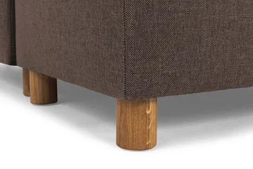 Crazy 4-seters Høyrevendt U-formet Small Sofa med Divan og Sjeselong i Stoff - Brun - Møbler - Sofaer - Sofaer med sjeselong - 3 seters sofa med divan