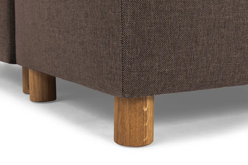 Crazy 4-seters Høyrevendt U-formet Small Sofa med Divan og Sjeselong i Stoff - Brun - Møbler - Sofaer - Sofaer med sjeselong - 3 seters sofa med divan