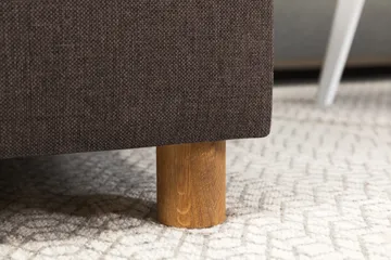 Crazy 4-seters Høyrevendt U-formet Small Sofa med Divan og Sjeselong i Stoff - Brun - Møbler - Sofaer - Sofaer med sjeselong - 3 seters sofa med divan