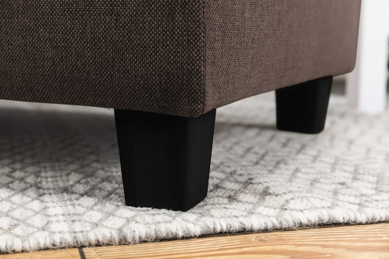 Crazy 4-seters Høyrevendt U-formet Small Sofa med Divan og Sjeselong i Stoff - Brun - Møbler - Sofaer - Sofaer med sjeselong - 3 seters sofa med divan