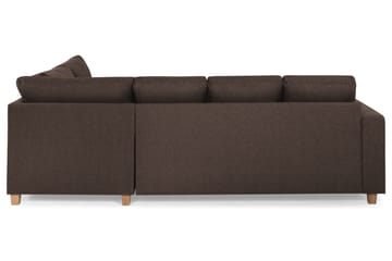 Crazy 4-seters Høyrevendt U-formet Small Sofa med Divan og Sjeselong i Stoff - Brun - Møbler - Sofaer - Sofaer med sjeselong - 3 seters sofa med divan