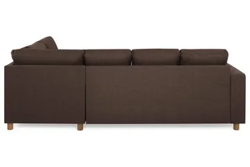 Crazy 4-seters Høyrevendt U-formet Small Sofa med Divan og Sjeselong i Stoff - Brun - Møbler - Sofaer - Sofaer med sjeselong - 3 seters sofa med divan