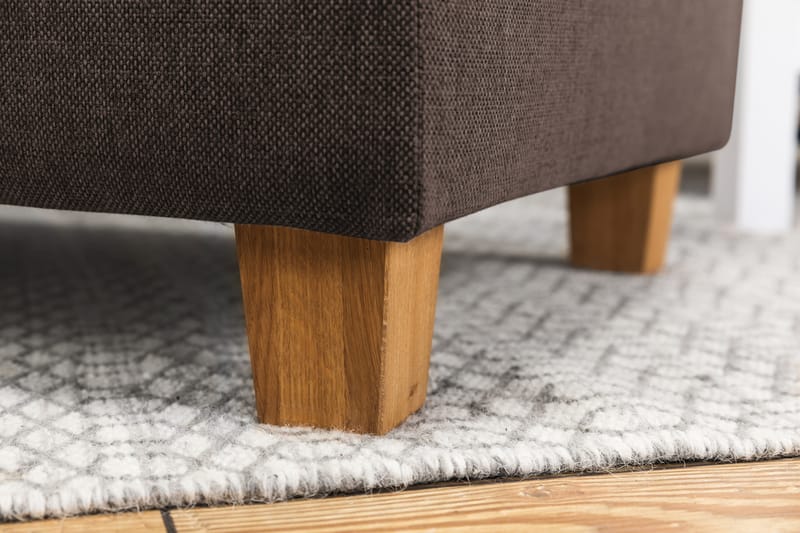 Crazy 4-seters Høyrevendt U-formet Small Sofa med Divan og Sjeselong i Stoff - Brun - Møbler - Sofaer - Sofaer med sjeselong - 3 seters sofa med divan