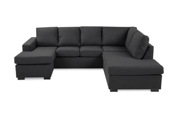 Crazy 4-seters Høyrevendt U-formet Small Sofa med Divan og Sjeselong i Stoff