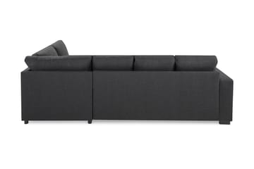 Crazy 4-seters Høyrevendt U-formet Small Sofa med Divan og Sjeselong i Stoff - Mørk grå - Møbler - Sofaer - Sofaer med sjeselong - 3 seters sofa med divan