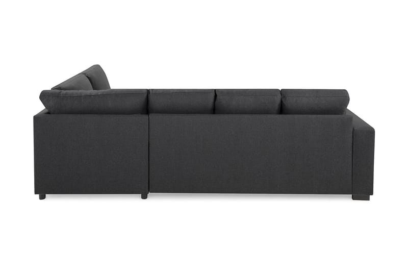 Crazy 4-seters Høyrevendt U-formet Small Sofa med Divan og Sjeselong i Stoff - Mørk grå - Møbler - Sofaer - Sofaer med sjeselong - 3 seters sofa med divan