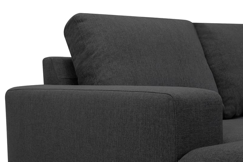 Crazy 4-seters Høyrevendt U-formet Small Sofa med Divan og Sjeselong i Stoff - Mørk grå - Møbler - Sofaer - Sofaer med sjeselong - 3 seters sofa med divan