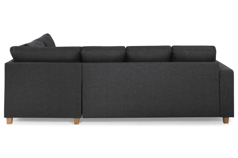 Crazy 4-seters Høyrevendt U-formet Small Sofa med Divan og Sjeselong i Stoff - Mørk grå - Møbler - Sofaer - Sofaer med sjeselong - 3 seters sofa med divan