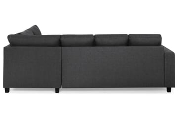 Crazy 4-seters Høyrevendt U-formet Small Sofa med Divan og Sjeselong i Stoff - Mørk grå - Møbler - Sofaer - Sofaer med sjeselong - 3 seters sofa med divan