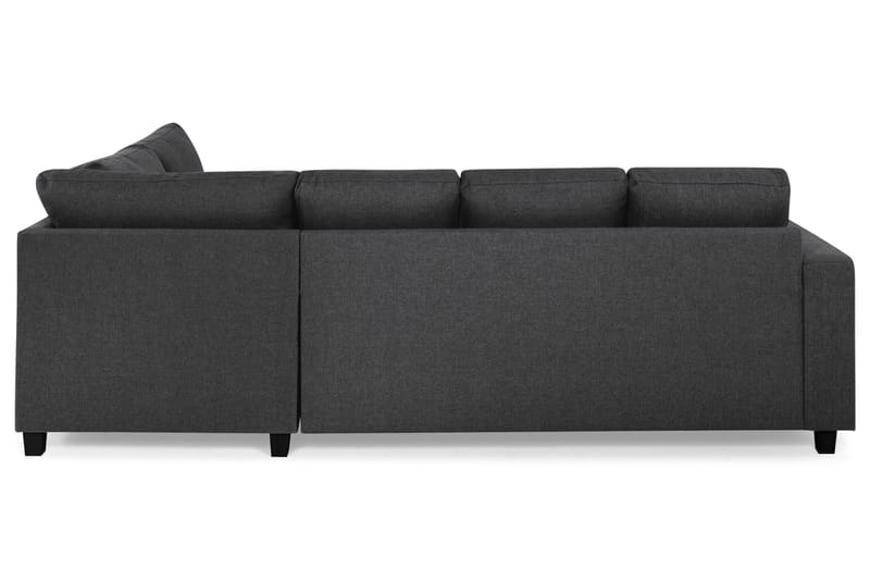 Crazy 4-seters Høyrevendt U-formet Small Sofa med Divan og Sjeselong i Stoff - Mørk grå - Møbler - Sofaer - Sofaer med sjeselong - 3 seters sofa med divan