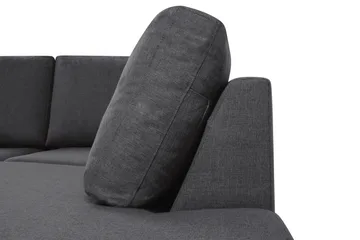 Crazy 4-seters Høyrevendt U-formet Small Sofa med Divan og Sjeselong i Stoff - Mørk grå - Møbler - Sofaer - Sofaer med sjeselong - 3 seters sofa med divan