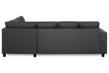 Crazy 4-seters Høyrevendt U-formet Small Sofa med Divan og Sjeselong i Stoff - Mørk grå - Møbler - Sofaer - Sofaer med sjeselong - 3 seters sofa med divan