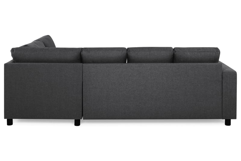 Crazy 4-seters Høyrevendt U-formet Small Sofa med Divan og Sjeselong i Stoff - Mørk grå - Møbler - Sofaer - Sofaer med sjeselong - 3 seters sofa med divan