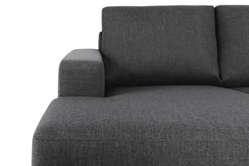 Crazy 4-seters Høyrevendt U-formet Small Sofa med Divan og Sjeselong i Stoff - Mørk grå - Møbler - Sofaer - Sofaer med sjeselong - 3 seters sofa med divan