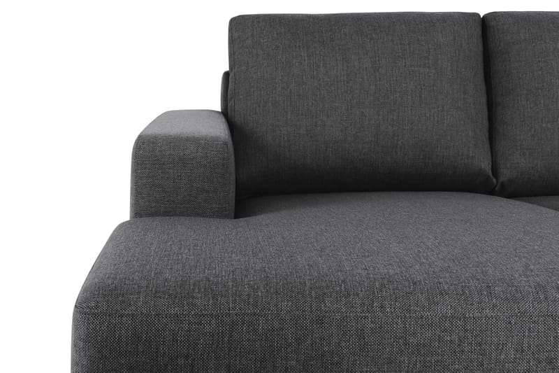 Crazy 4-seters Høyrevendt U-formet Small Sofa med Divan og Sjeselong i Stoff - Mørk grå - Møbler - Sofaer - Sofaer med sjeselong - 3 seters sofa med divan
