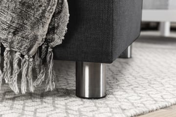 Crazy 4-seters Høyrevendt U-formet Small Sofa med Divan og Sjeselong i Stoff - Mørk grå - Møbler - Sofaer - Sofaer med sjeselong - 3 seters sofa med divan