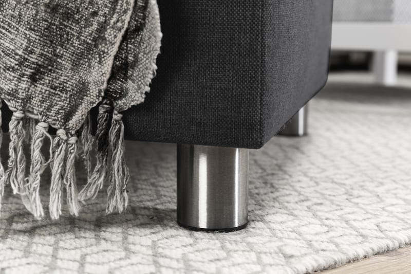 Crazy 4-seters Høyrevendt U-formet Small Sofa med Divan og Sjeselong i Stoff - Mørk grå - Møbler - Sofaer - Sofaer med sjeselong - 3 seters sofa med divan