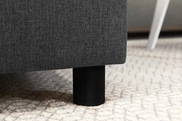 Crazy 4-seters Høyrevendt U-formet Small Sofa med Divan og Sjeselong i Stoff - Mørk grå - Møbler - Sofaer - Sofaer med sjeselong - 3 seters sofa med divan