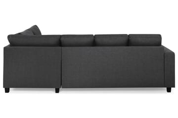 Crazy 4-seters Høyrevendt U-formet Small Sofa med Divan og Sjeselong i Stoff - Mørk grå - Møbler - Sofaer - Sofaer med sjeselong - 3 seters sofa med divan