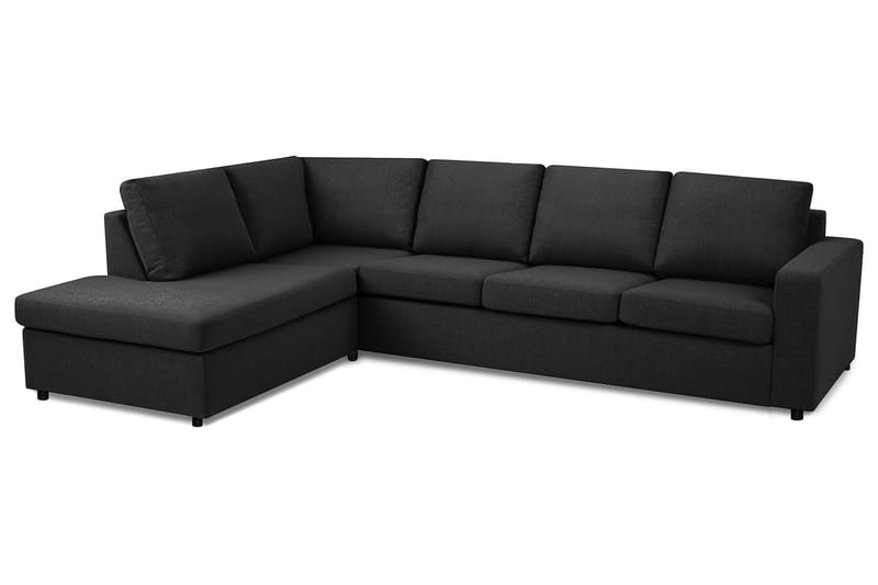Crazy 4-seters Venstrevendt L-formet Sjeselongsofa i Stoff - Antrasitt - Møbler - Sofaer - Sofaer med sjeselong - 3 seters sofa med divan