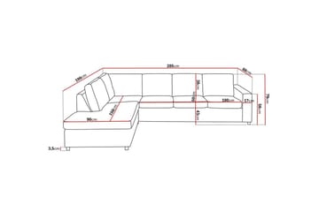Crazy 4-seters Venstrevendt L-formet Sjeselongsofa i Stoff - Antrasitt - Møbler - Sofaer - Sofaer med sjeselong - 3 seters sofa med divan