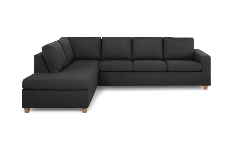 Crazy 4-seters Venstrevendt L-formet Sjeselongsofa i Stoff - Antrasitt - Møbler - Sofaer - Sofaer med sjeselong - 3 seters sofa med divan
