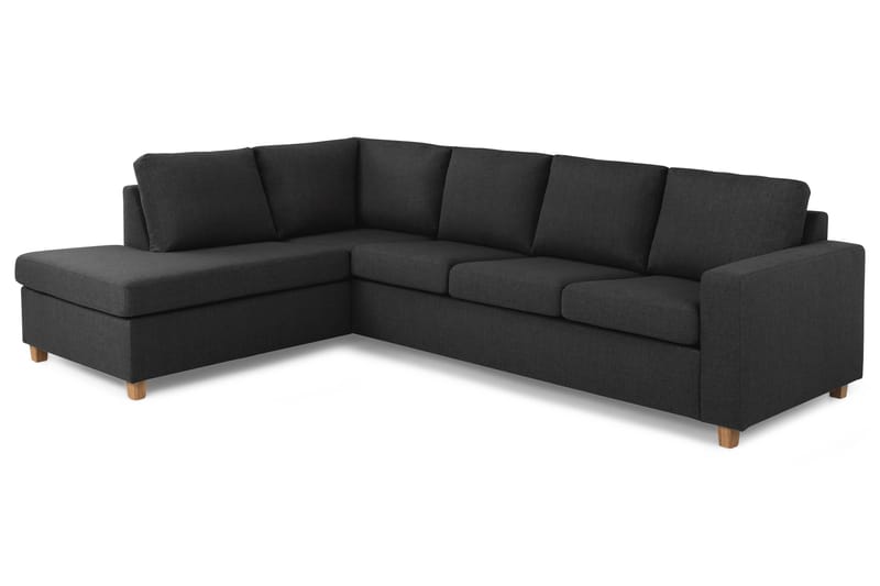 Crazy 4-seters Venstrevendt L-formet Sjeselongsofa i Stoff - Antrasitt - Møbler - Sofaer - Sofaer med sjeselong - 3 seters sofa med divan