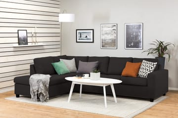 Crazy 4-seters Venstrevendt L-formet Sjeselongsofa i Stoff - Antrasitt - Møbler - Sofaer - Sofaer med sjeselong - 3 seters sofa med divan