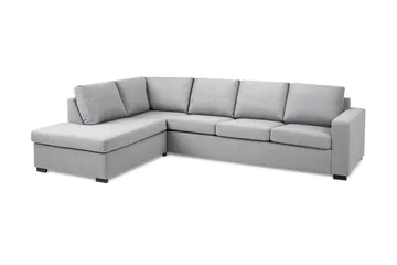 Crazy 4-seters Venstrevendt L-formet Sjeselongsofa i Stoff - Grå - Møbler - Sofaer - Sofaer med sjeselong - 3 seters sofa med divan