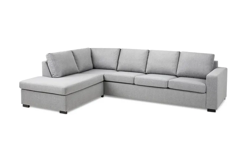 Crazy 4-seters Venstrevendt L-formet Sjeselongsofa i Stoff - Grå - Møbler - Sofaer - Sofaer med sjeselong - 3 seters sofa med divan