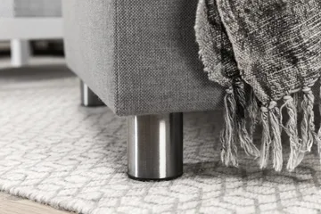 Crazy 4-seters Venstrevendt L-formet Sjeselongsofa i Stoff - Grå - Møbler - Sofaer - Sofaer med sjeselong - 3 seters sofa med divan